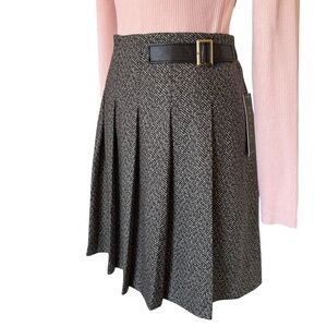 NYCC Herringbone A Line Skirt Belted Dark Academia Preppy Fall Medium NEW